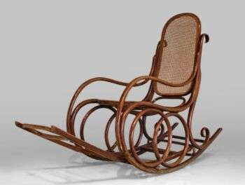 Rocking chair made by Thonet-Mundus, number B 804 with feets support (in catalogue under chair no. B 829).