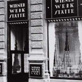 Shop of the Wiener Werkstätte photo in black and white of the store front.