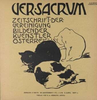 Another cover of Ver Sacrum, with three cats on it. 