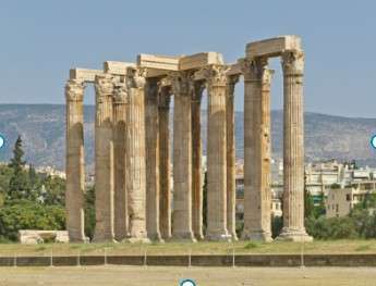 Foto do Templo de Zeus na Olympia, Grécia.