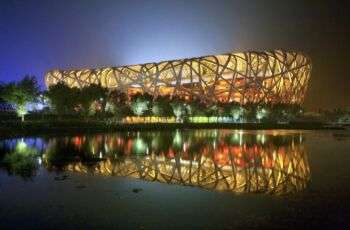 Stadio nazionale di Pechino di notte