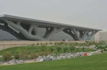 The Qatar National Convention Center, which Mr. Isozaki designed in 2011. Credit: Hisao Suzuki.
