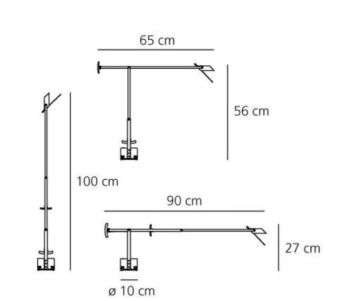 Tizio Table Lamp - dimensions